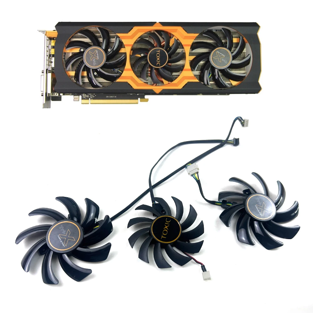 Cooling Fan 85mm FDC110H12S9-C 75MM FD7010H12S 4PIN R9 370X 4G D5 Toxic For Sapphire Radeon Toxic R9 270X 280X 370X 4G  GPU FAN