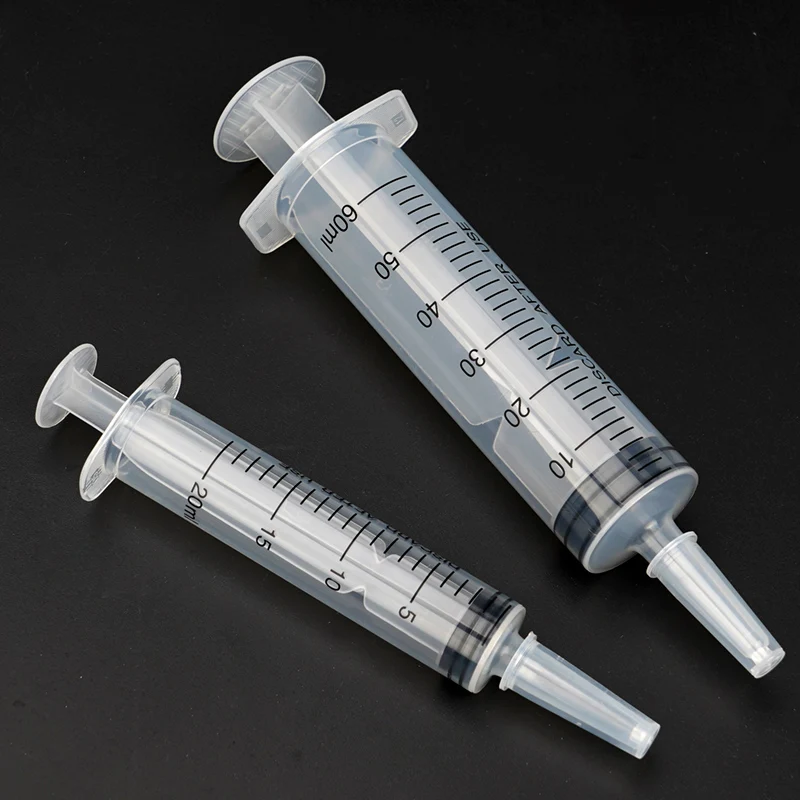 1 Pcs Small Pet Feeder Bird Feeder Syringe Enema Irrigator Large Caliber Plastic Syringe With Coarse Mouth 20ml/60ml