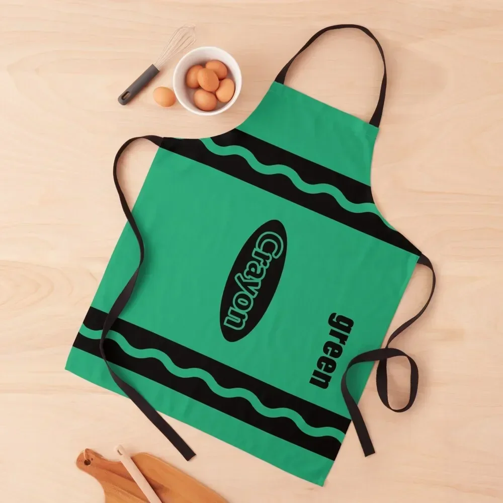 

Green Crayon Box Halloween Party Group Costume Apron restaurant accessories Womens Dresses Men gift New year's Apron