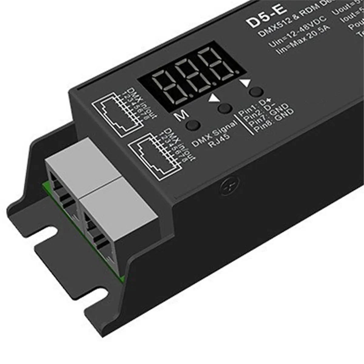 2026 New DC12-48V 5-Channel X 4A 5-Channel Constant Voltage DMX512 & RDM Decoder D5-E