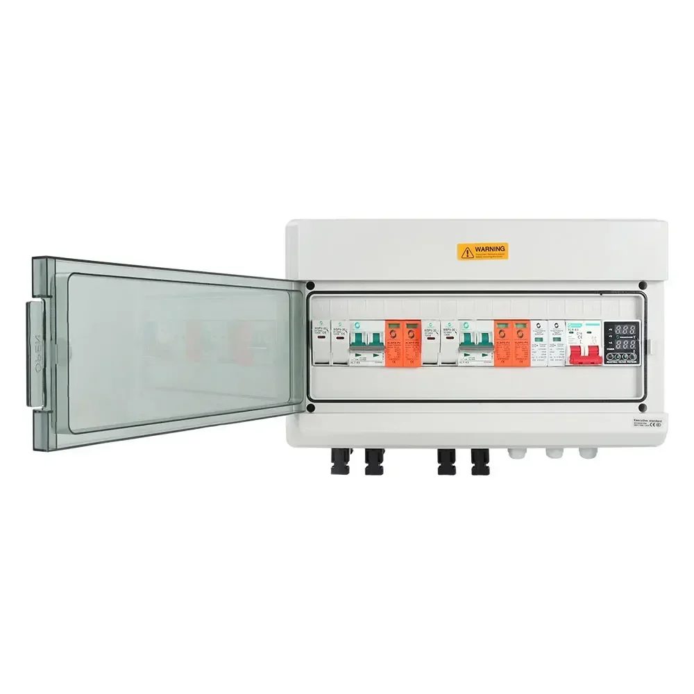 Caja combinadora de batería de matriz Solar Pv WSDB-PV2/2, resistente al agua, a prueba de polvo, 2 entradas, 2 salidas, 2 cuerdas, CA CC para sistema de energía de Panel Solar