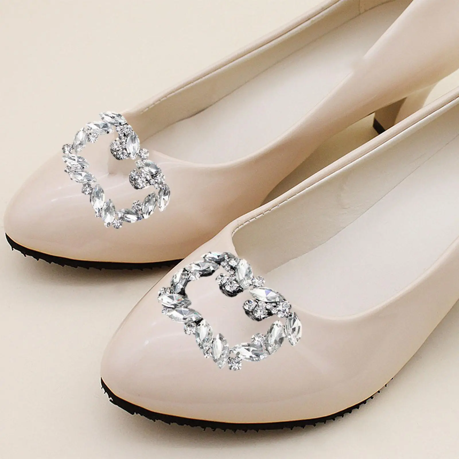 

2 Pieces Crystal Shoe Buckles Elegant Bridal Shoes Decoration Shoe Charm Jewelry