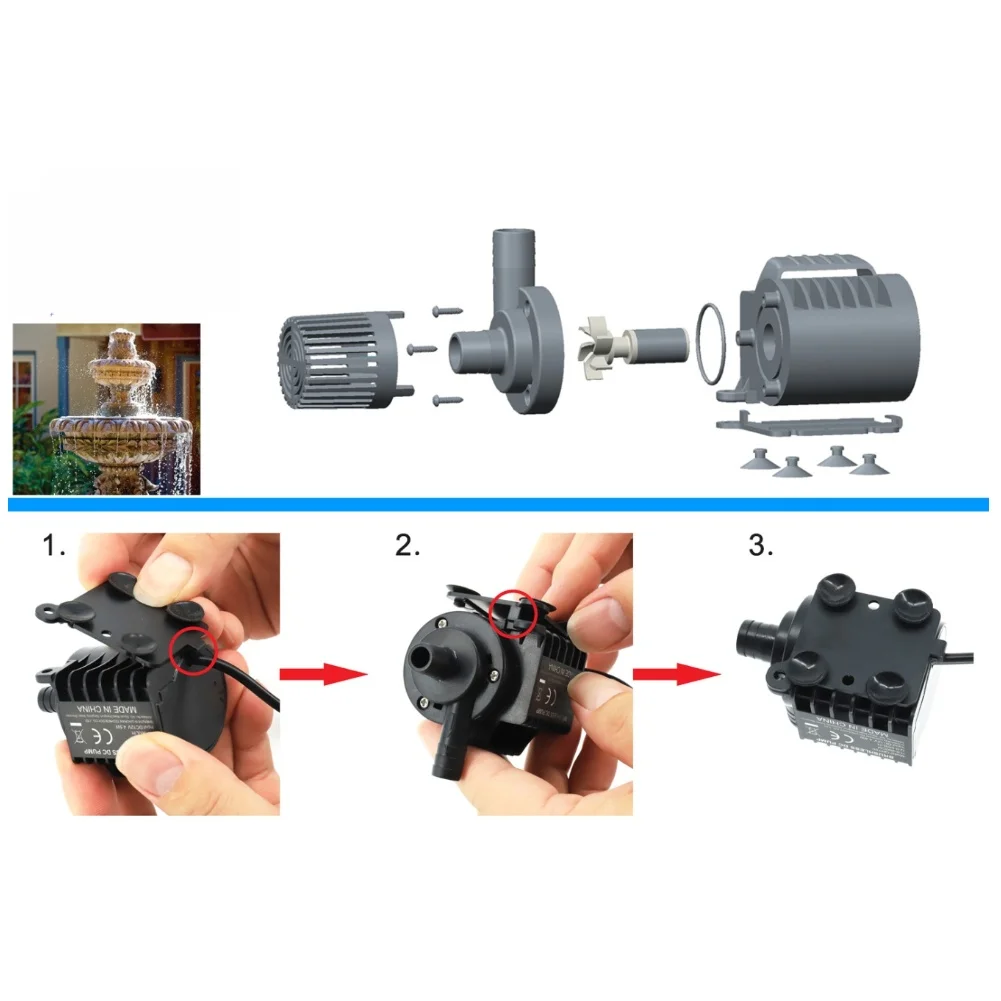 Brushless DC 5V Water Pump Delivers 500L/H Flow and 150CM Lift Height Suitable for Aquarium Circulation Systems