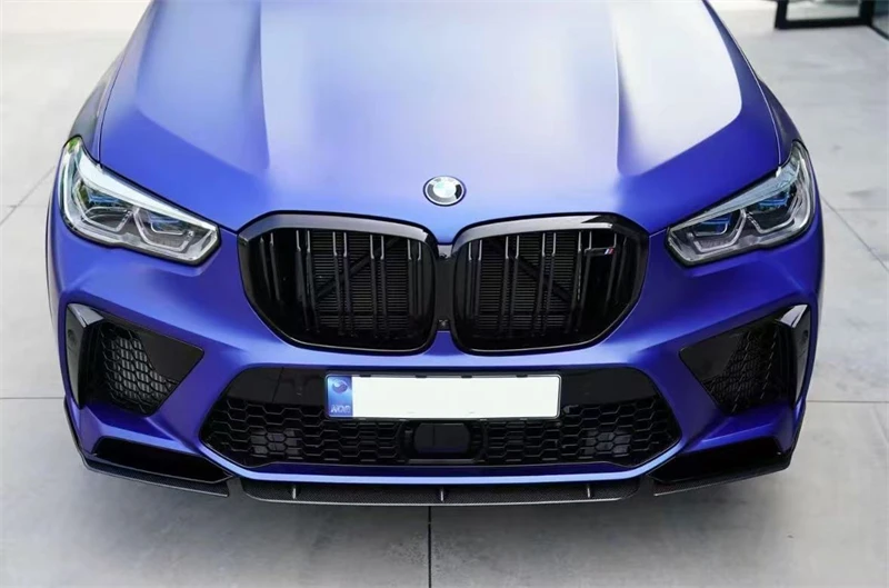 ل BMW F95 F96 X5M X6M 2019 2020 2021 2022 ReaI ألياف الكربون الجبهة حافة مصد السيارة المفسد عدة