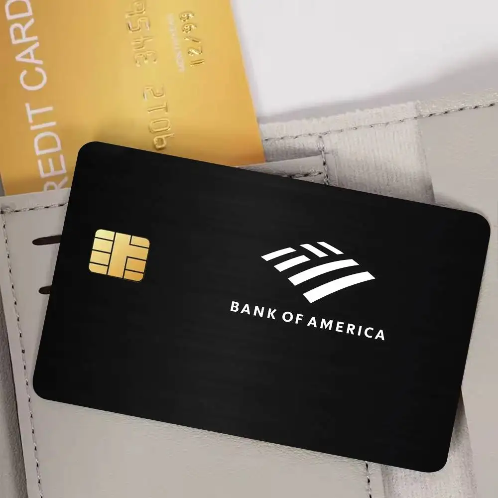 Bank BoA Of America Bank Credit Cards Bus Pass Stickers Cool Decoration Waterproof 4PCS Card