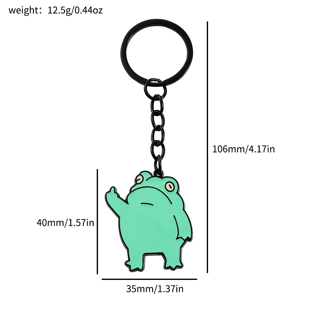 Cute Frog Keychain Cartoon Animal Frog Metal Badge Enamel Pendant Keyring Car Backpack Key Holder Kawaii Jewelry Accessories