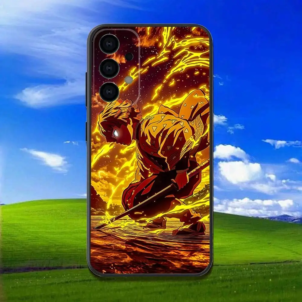 Capa de telefone anime z-zenitsu a-agatsuma para samsung galaxy a13, a21s, a22, a31, a32, a52, a53, a71, a80, concha preta macia