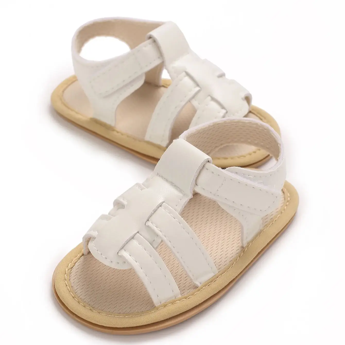 Sandalias para niña de 1 a 18 meses, zapatos de princesa de PU tallados de verano |   Zapatos de playa con suela blanda