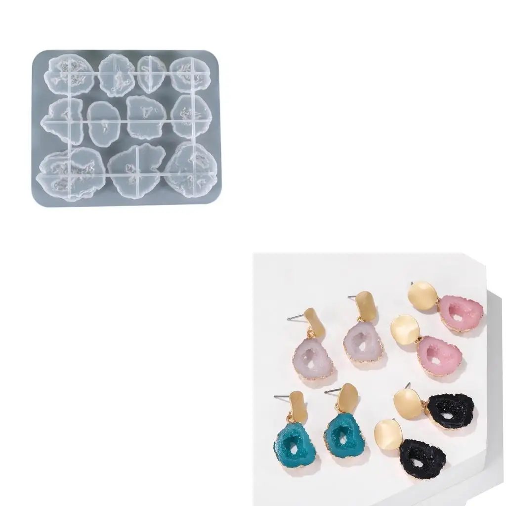 Irregular Crystal Stone Ornaments UV Crystal Epoxy Mold Necklace Earrings Mold