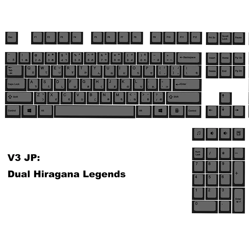 Jeu de capuchons de clavier personnalisés, pour clavier mécanique, noir carbone, Opaque Dark legend, profil OEM, PBT