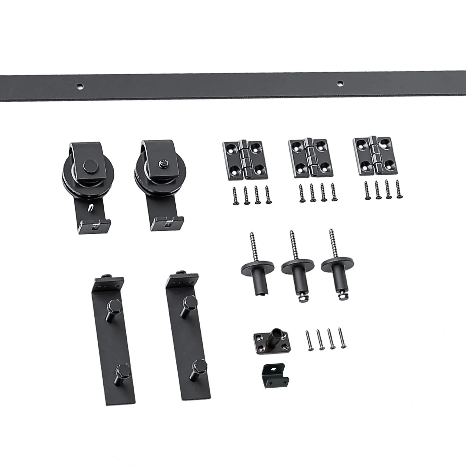 

Bifold Door Hardware Kit 36 in Bifold Sliding Door Track Hardware Set Easy Install, Black Roller, Side Mount for Warehouse, Farm