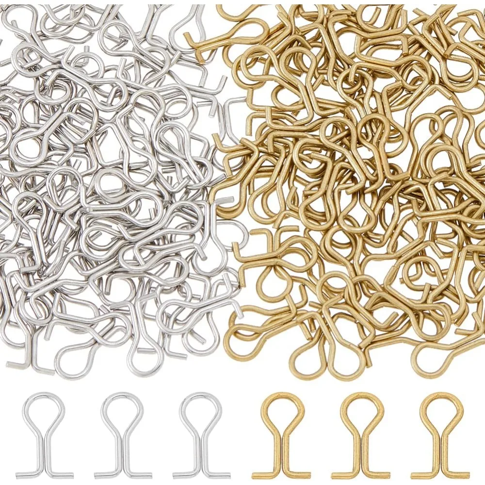 200Pcs 2 Colors Fishing Sinker Eyes Eyelet Brass Sinker Eyes Eyelets DIY Fishing Lures Eyelets Loop for Weight