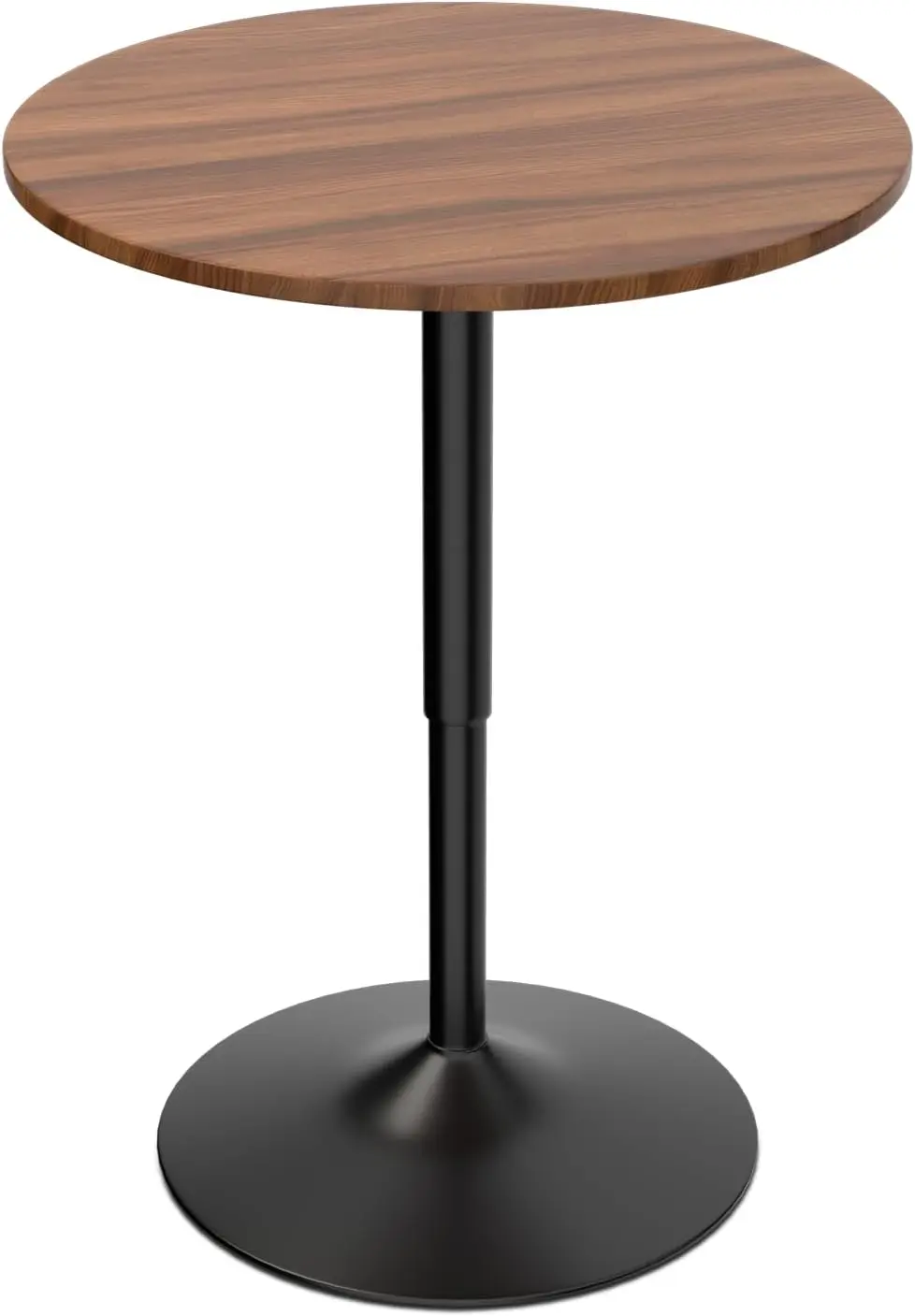 Round Bar Table, Height-Adjustable，Pub Tables with Black Leg and Sturdy Base, 360° Swivel Table for Kitchen Bistro Bar Cocktail