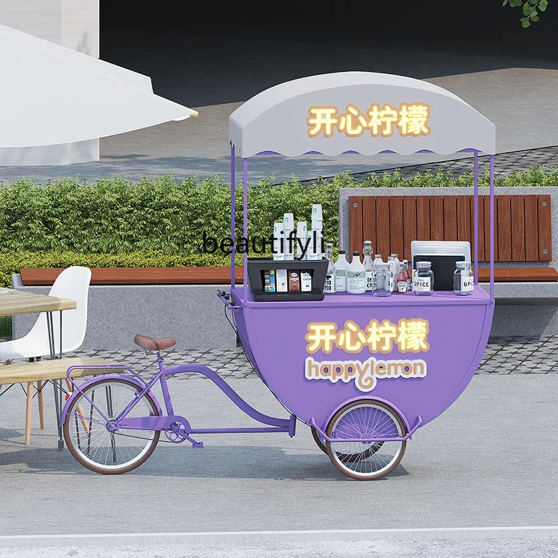

A57 European creative float supermarket promotional car wrought iron sales outdoor mobile booth car