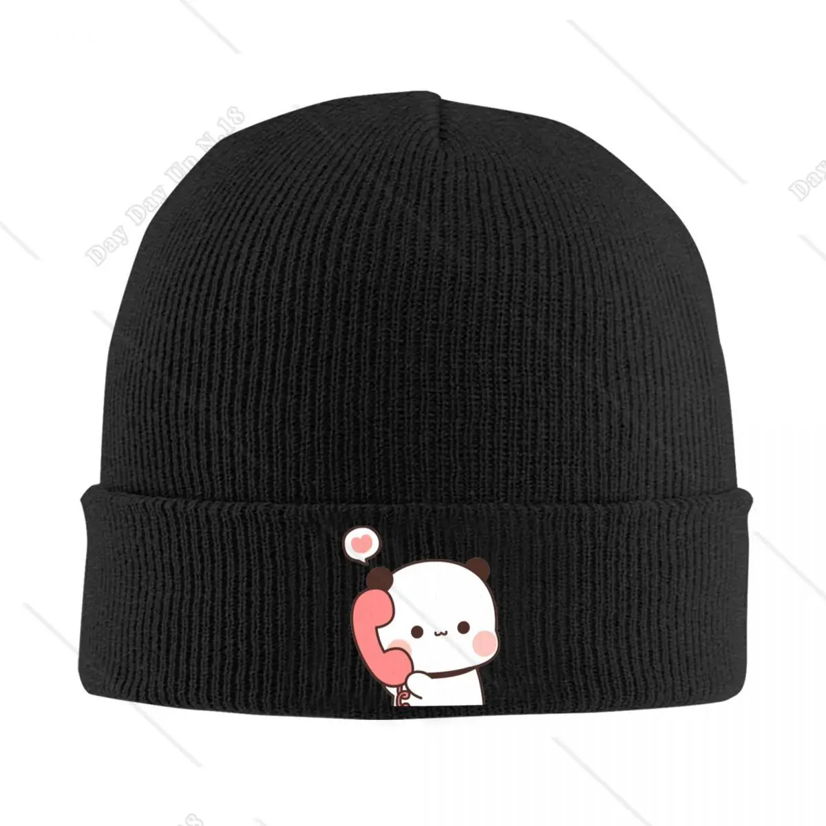 Panda Is Receiving A Call From Her Dudu Beanie Hats Knit Hat Warm Soft Female Male Caps Spring Graphic Street Bonnet Hats