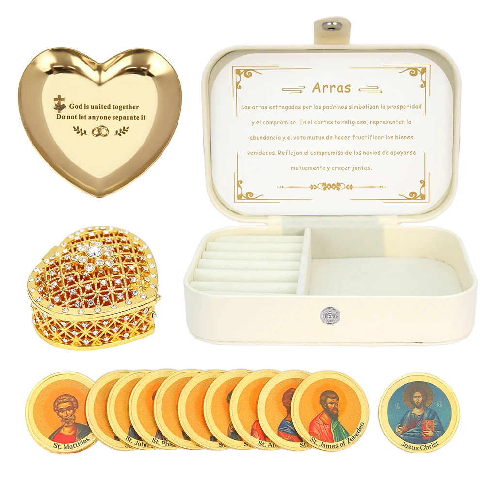 13 Uds. De monedas de unidad de boda con logotipo/texto/foto, Las Arras para Boda Catolica, juego de monedas de unidad de boda para ceremonia de boda