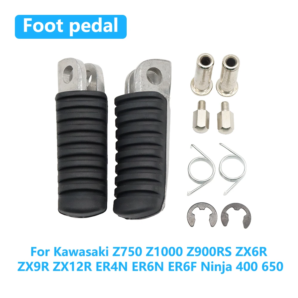 Para kawasaki z750 z1000 z900rs zx6r zx9r zx12r er4n er6n er6f ninja 400 650 acessórios da motocicleta apoio para os pés dianteiros pedais
