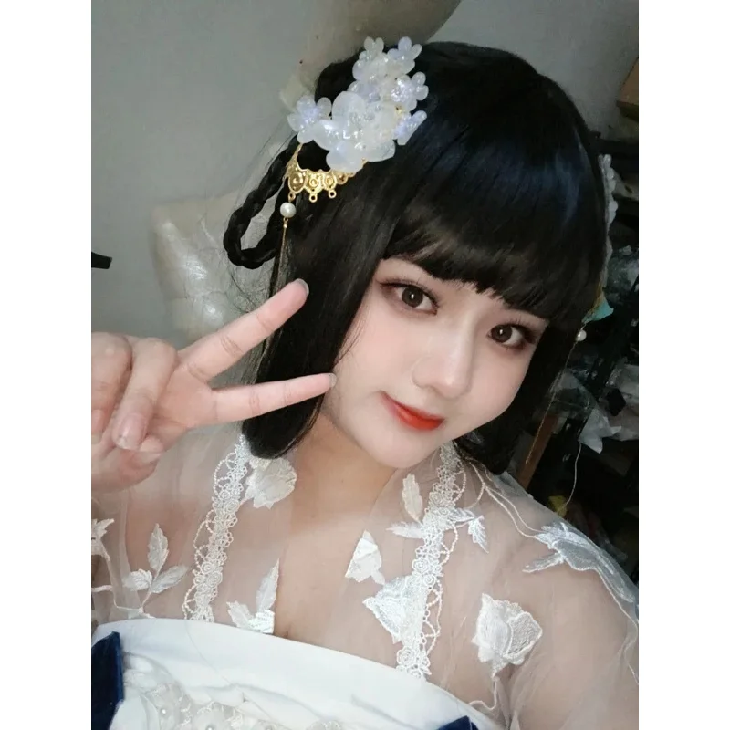 

2025 yiyi Game Azur Lane ROC Yat Sen Cosplay Wig Black Long Heat Resistant Synthetic Hair Halloween Party Role Play