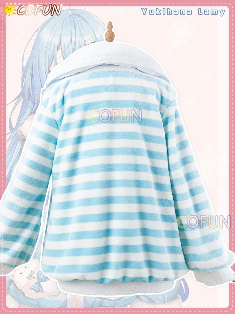 COFUN Vtuber Yukihana Lamy Costume Cosplay Abiti di Halloween Gonne da donna Abiti per la casa Copri pigiama Cappotto Parrucca