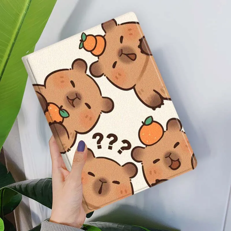 Cartoon Capybara Orange Fruit For Samsung Galaxy Tab S11 S10 S9 S8 S7 S6 A11 A9 A8 A7 10.5 10.4 Lite FE Plus Inch Tablet Case