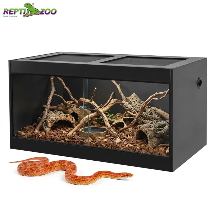 for REPTIZOO 48x24x18 Inch 90 Gallon Knock Down Durable Eco Friendly Wood Reptile Enclosure Tank Stackable Luxury Style