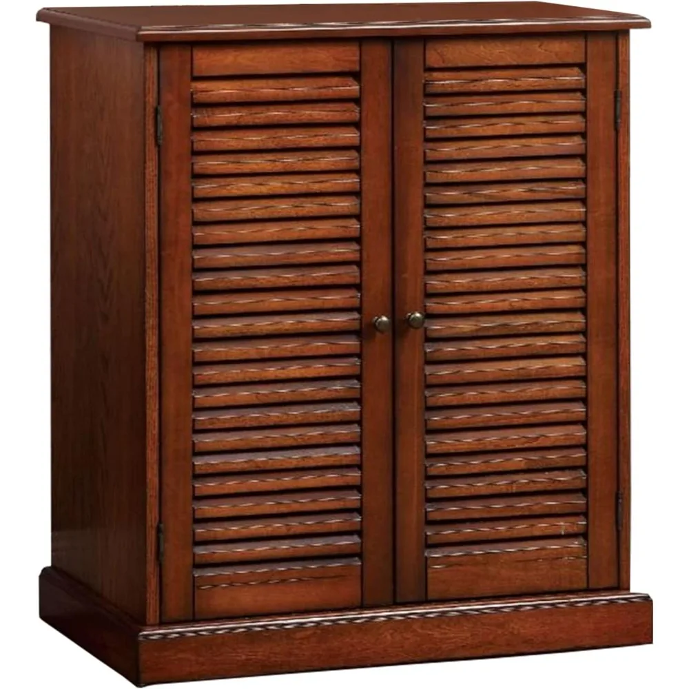 

Brown Wooden Shoe Cabinet with Blocked Panel Feet