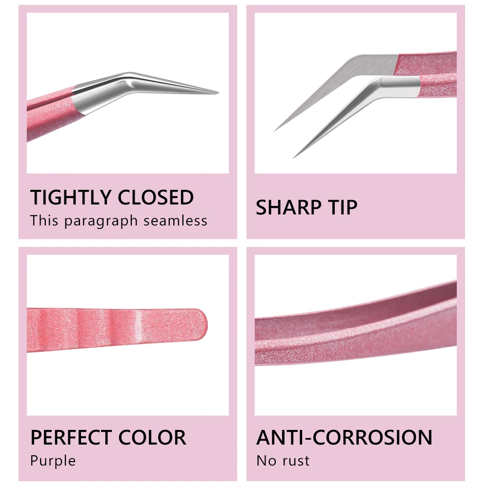 AILEISHI Roestvrij Staal Hoge Precisie Valse Wimper Pincet Rechte Gebogen Puntige Tip Pincet Lash Extension Makeup Tools