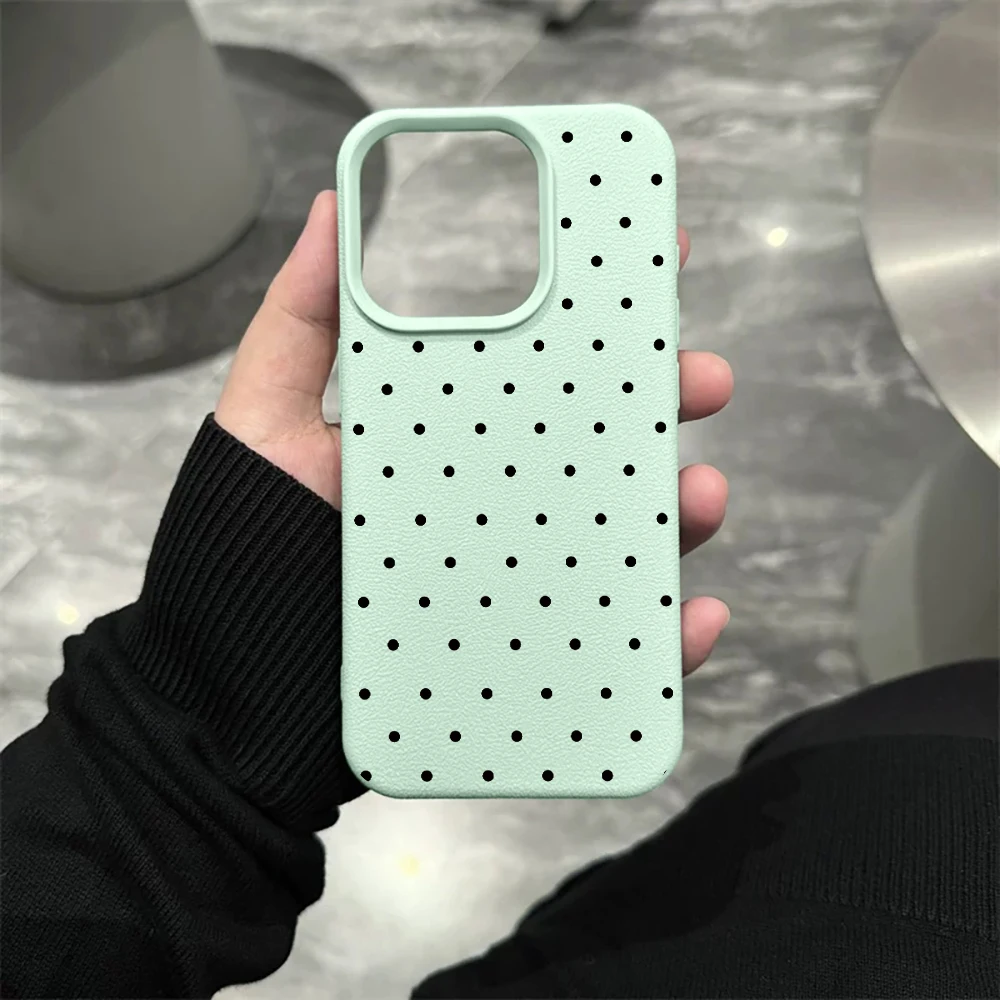 Lichee-Muster Silikon-Handyhülle für iPhone 13, iPhone 15, 17, 14, 11, 12, 16 Pro Max, 17 Air, XS, XR, einfache INS Polka Dot Hülle – Detail 6