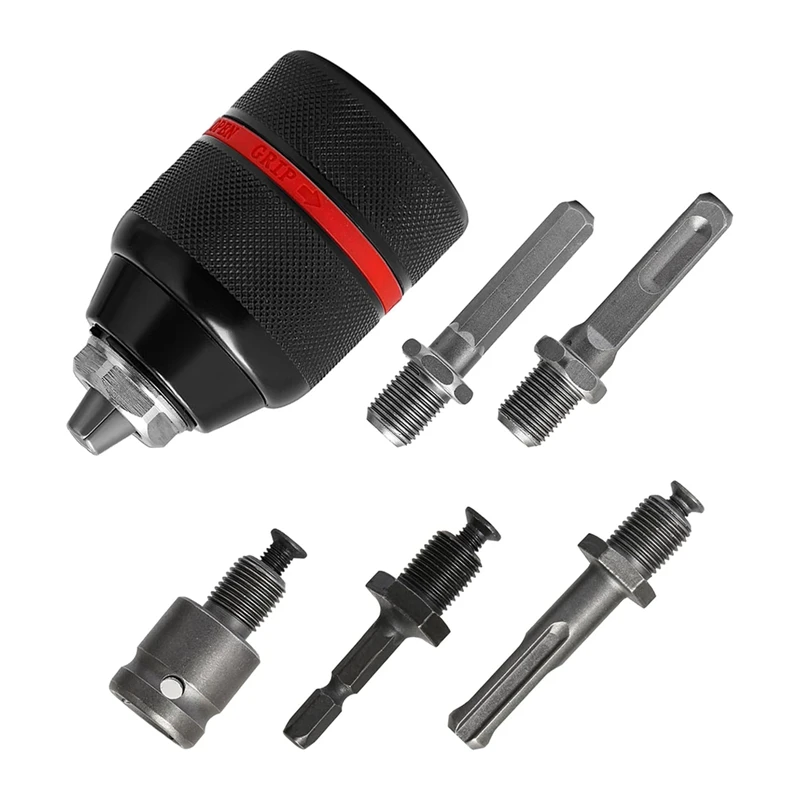 1.5-13Mm Keyless Hand Drill Chuck 1/2-20UNF With SDS Plus Adapter,1/4In Hexshank Converter Hex Handle 1/2In Socketwrench