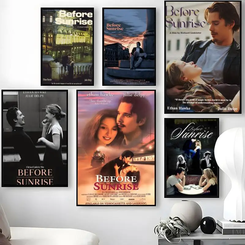 Póster de la película B-Before S-Sunrise, pegatinas artísticas de pared autoadhesivas impermeables, decoración de pared extraíble para sala de estar y dormitorio