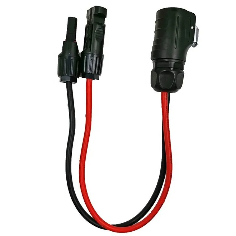 Personalización de fábrica 10AWG Conector circular industrial de alimentación de 2 pines a adaptador de cable solar para maleta de panel solar