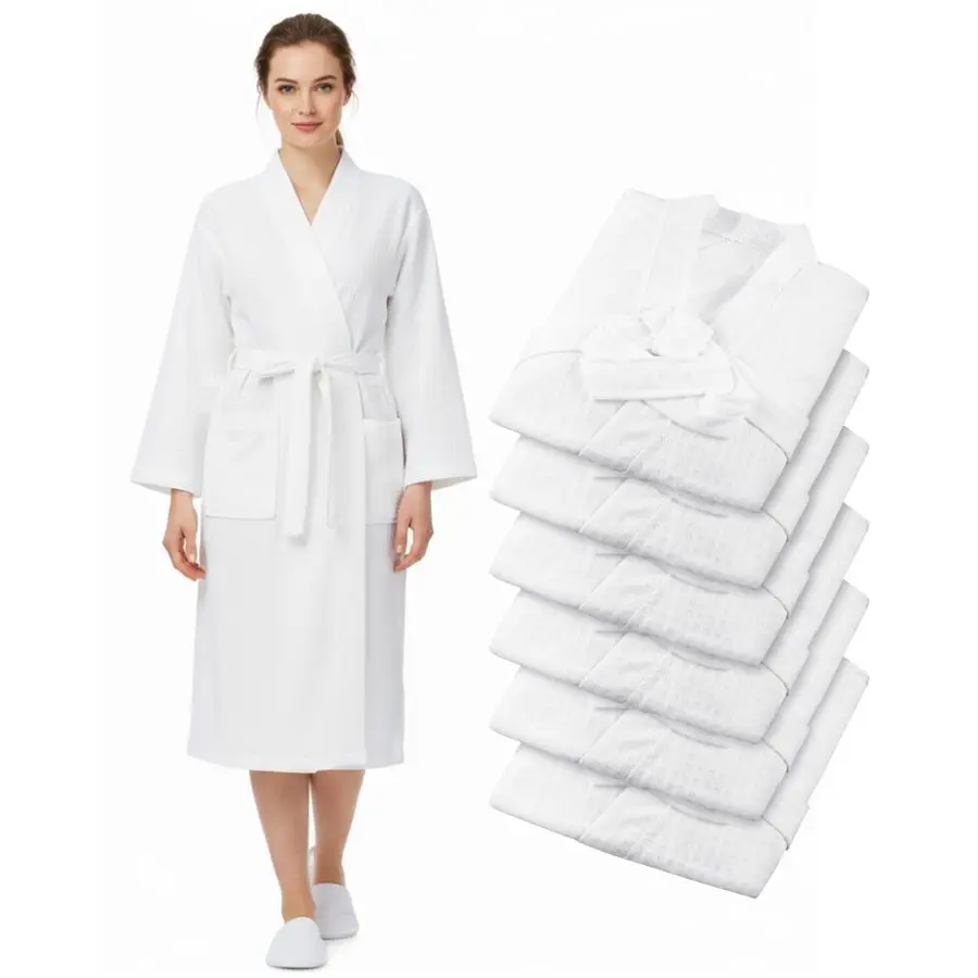 

Pcs Womens Waffle Robes Spa Bath Robe Bulk Commercial Lightweight Thin Soft for Shower House Party