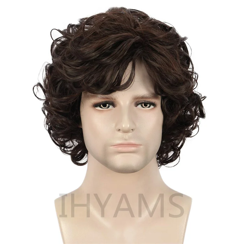 New Moive Dune Paul Atreides Cosplay Wig Men Dark Brown Short Curly Wig Heat Resistant Hair Role Play Wigs + Free Wig Cap