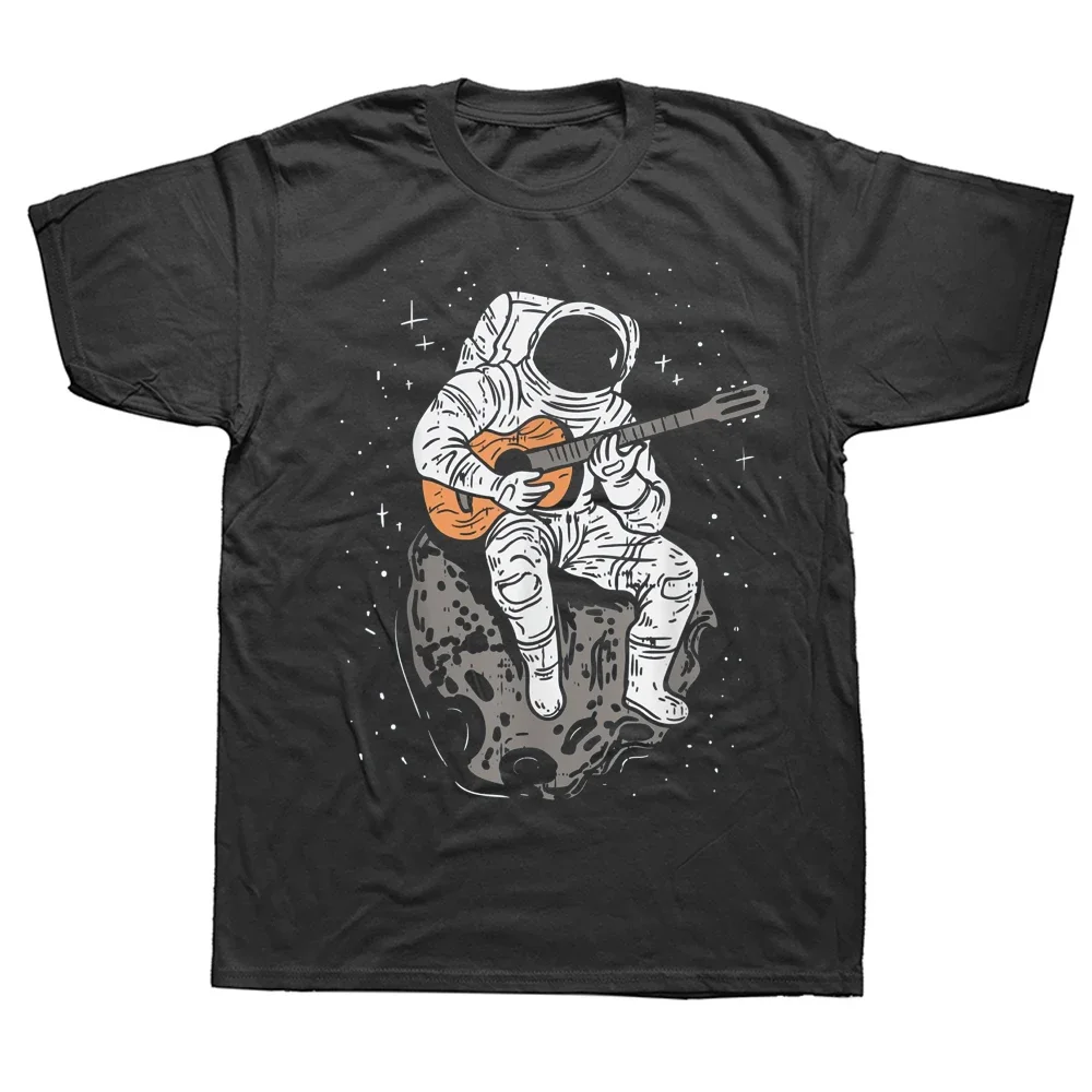 

Funny Astronaut Playing Guitar Galaxy Guitarist T Shirts Graphic Cotton Streetwear Short Sleeve Birthday Gifts Summer T-shirt