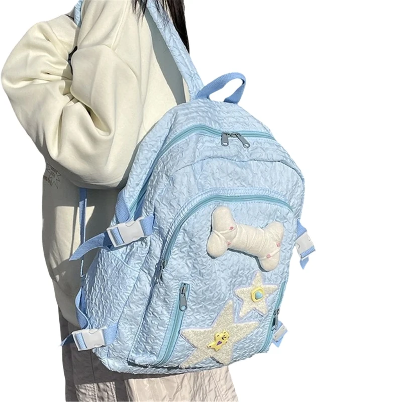 Daypack พร้อมกระเป๋านักเรียนตกแต่ง Bone Star น่ารักสำหรับ Rucksack เด็กผู้หญิง