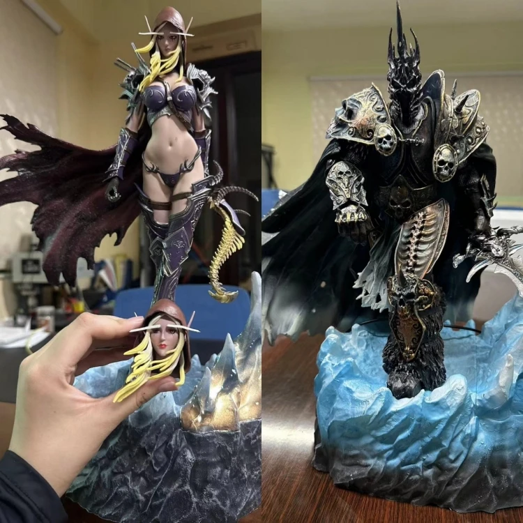 Spot The World Of Demons Alsace Lich King Sylvanas Base Can Be Illuminated Scene Statue Collection Statue Model Ornament Toy