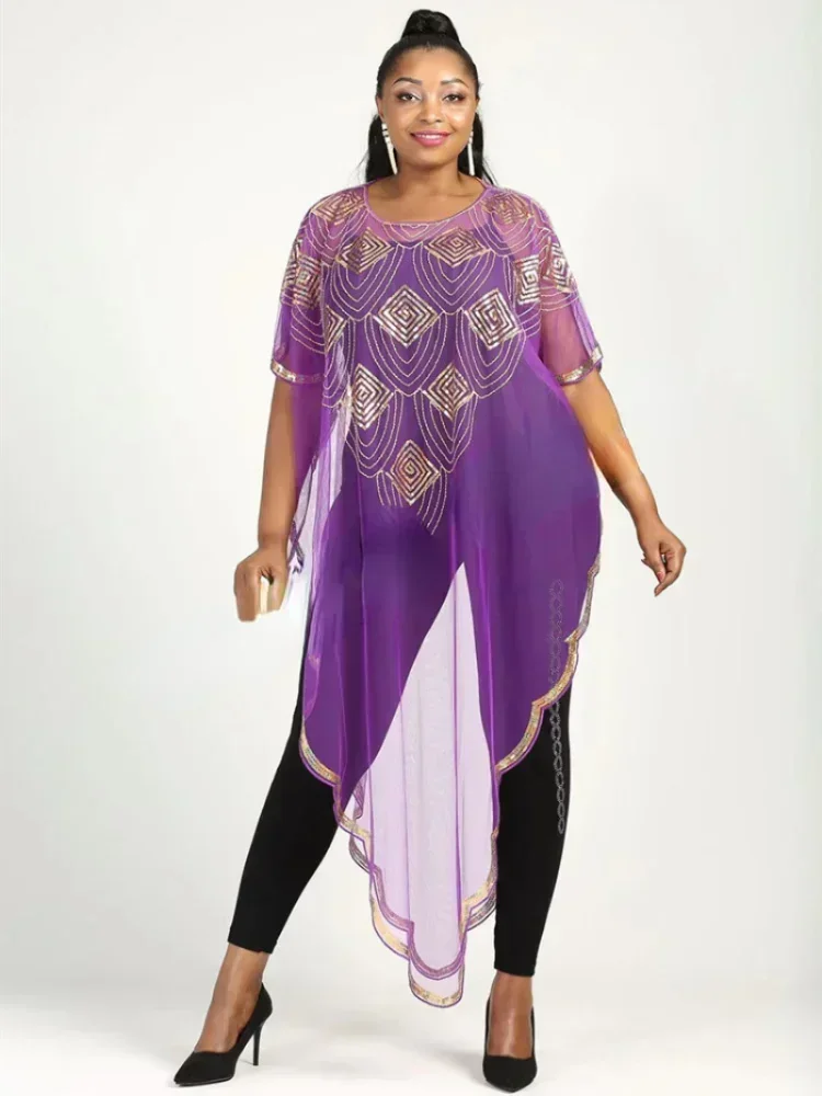 

Customized African women's dress African dress sequins high quality top fashion African women's dress A coat