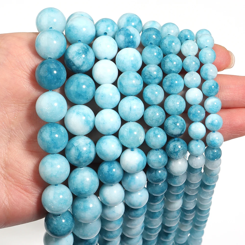 1strand 6/8/10/12mm Optimized Blue Larimar Natural Stone Beads Round Loose Spacer Bead For Jewelry Making DIY Necklace Bracelet