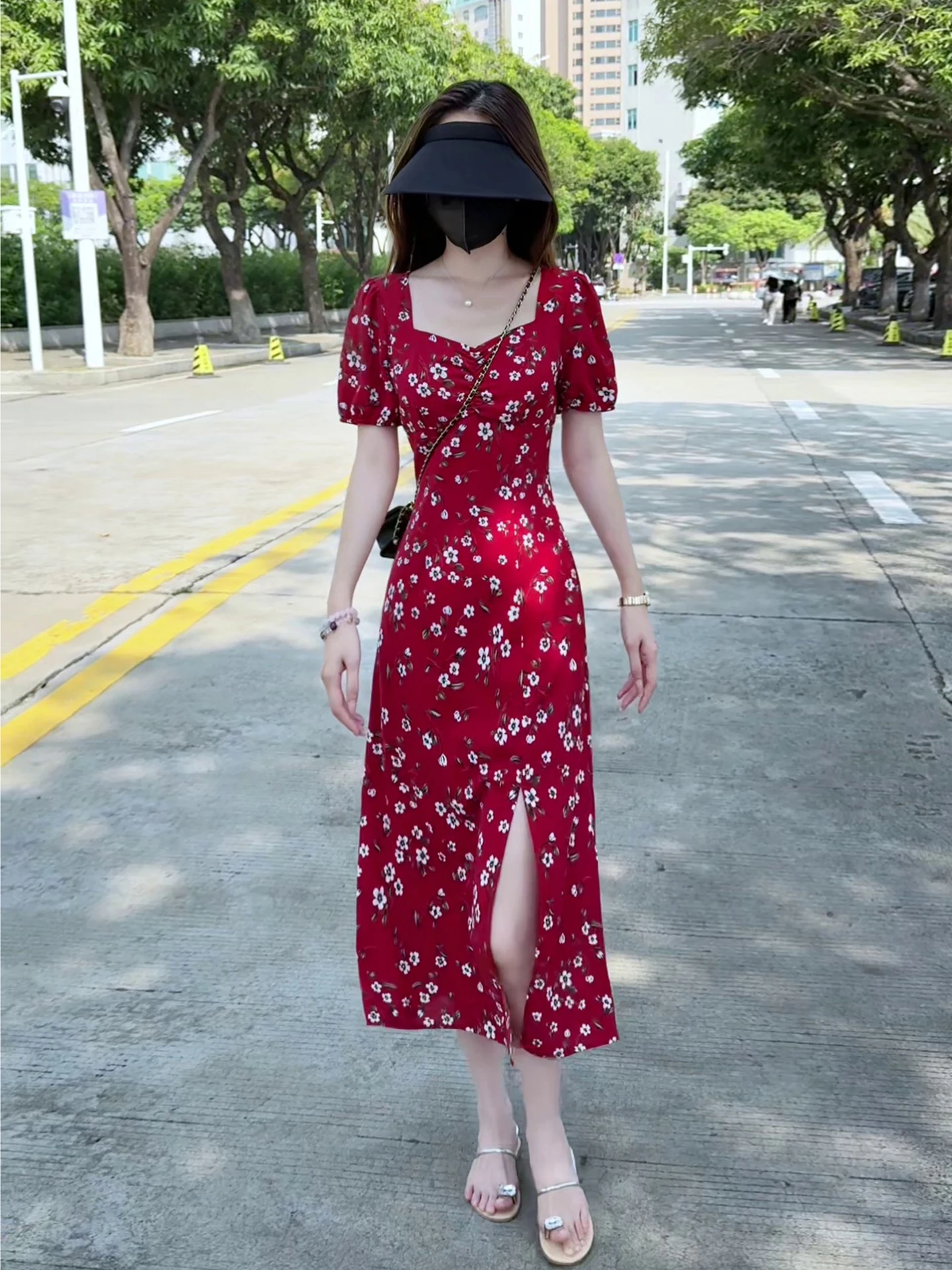 Red Floral Print Ma… - image