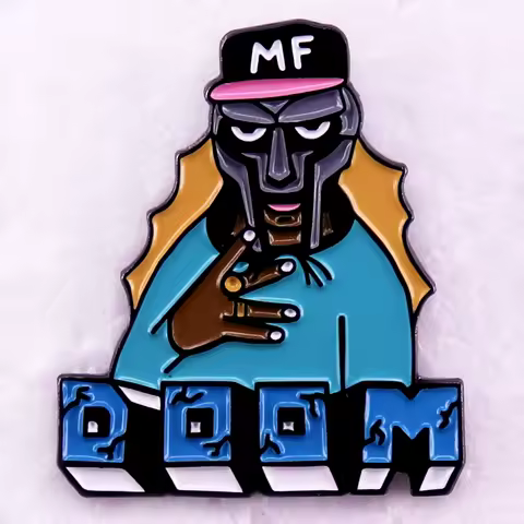 MFDoom Enamel Pin Mask Brooch 90s Hip Hop singer Badge Fashion Jewelry Decoration