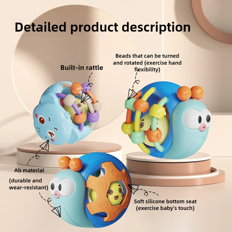 Palline per bambini Sonaglio Piumino Giocattolo Morbido Afferrare la mano Palla Giocattoli sensoriali educativi Attività Giocattoli striscianti per bambini 0 6 12 mesi