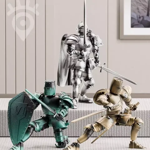 중세 관절형 액션 피규어 – 조립 가능한 기사 모델, DIY 병사 브릭 세트, 크리스마스 및 블랙 프라이데이를 위한 창의적인 선물