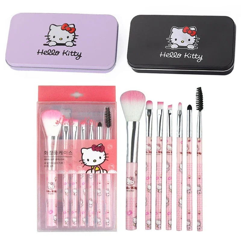 Sanrio Makeup Brush Set Hello Kitty Eyeshadow Foundation Blush Brush Women Cosmetic Beauty Tools Kit Girl Birthday Gift with Box