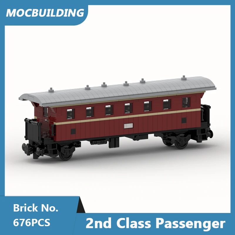 

MOC Building Blocks Thunder Wagon 2nd Class Passenger Coach Model DIY Assembled Bricks Train Series Creative Toys Gifts 676PCS