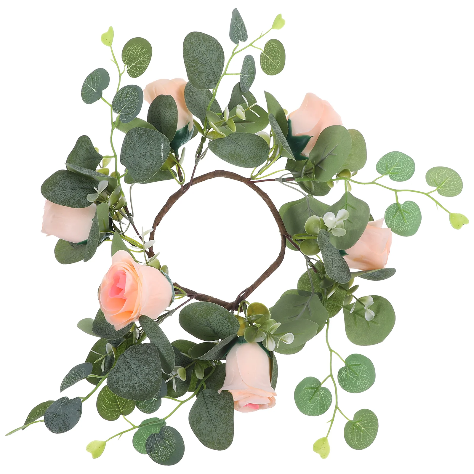 

Candlestick Garland Wreath Ornament Ring Prop Candelabra Roses Artificial Flowers