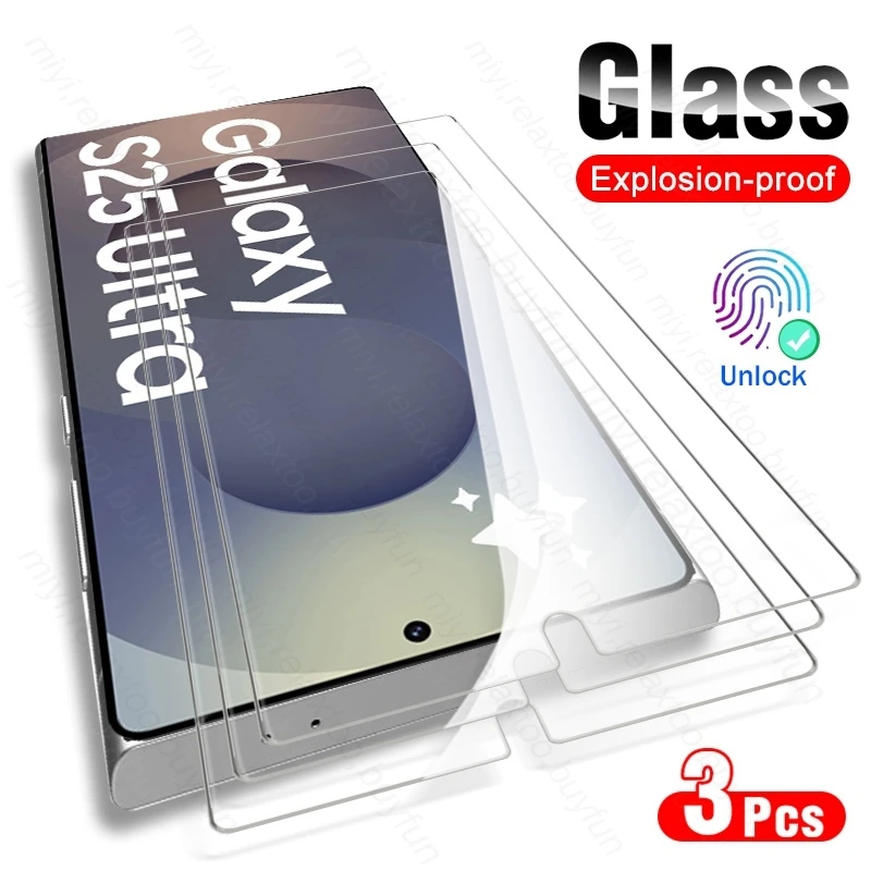 3Pcs For Samsung Galaxy S25 Ultra 5G HD Tempered Glass Case Friendly SamsungS25 GalaxyS25 9H Screen Protector Samung S 25 Ultra