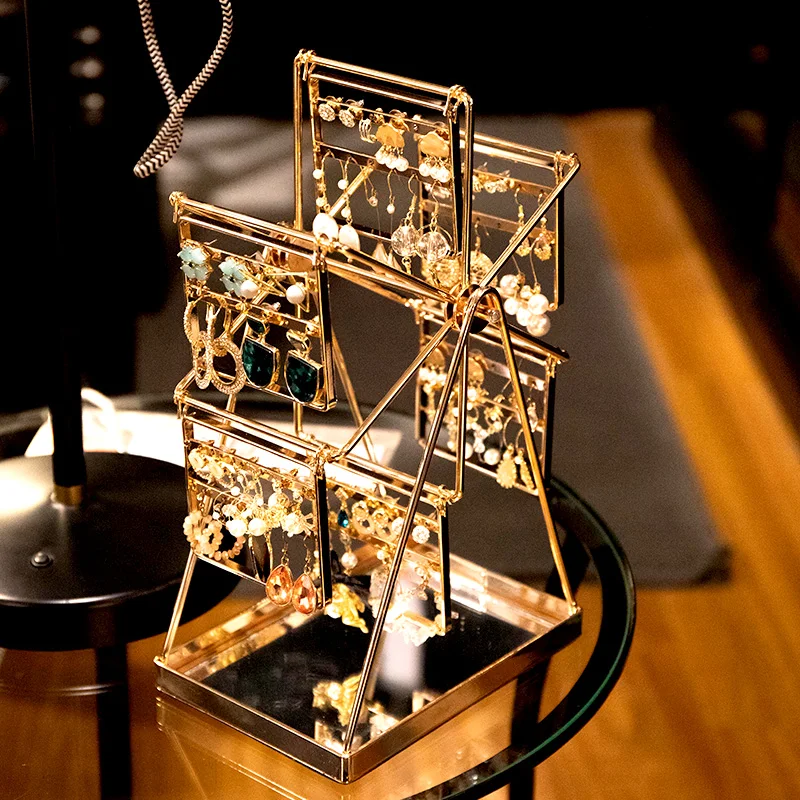 Ferris wheel earring rack, jewelry stud earring rack.