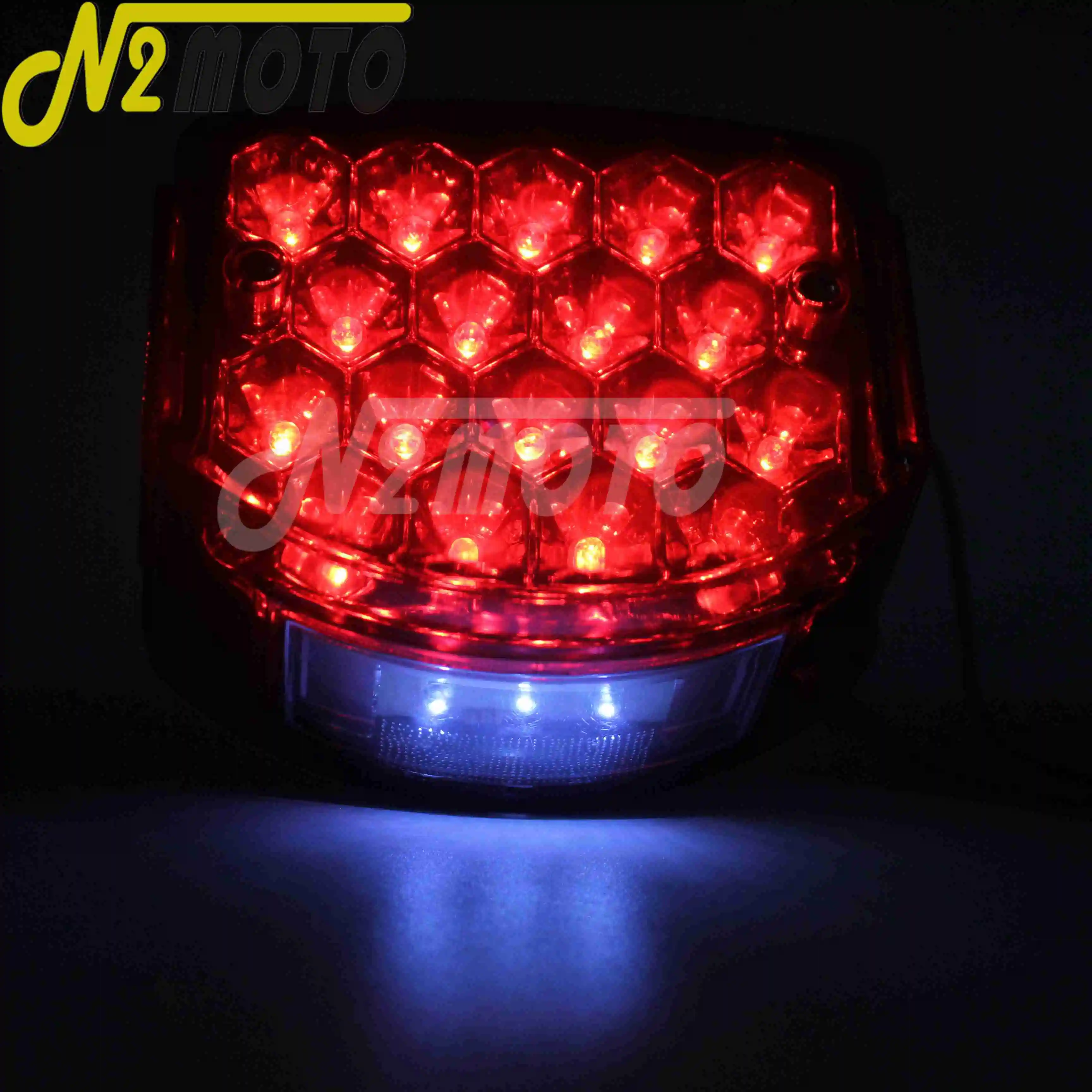 12V Red LED Motorcycle Taillight License Plate Light Tail Brake Stop Lamp Reflector Indicators for Minsk 125 cc Carpathians 50cc