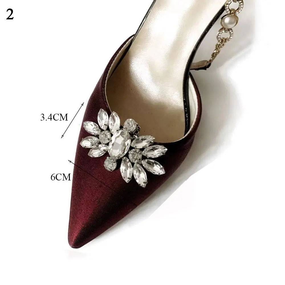 1PC Fashion Rhinestones Shoe Clips Crystal Removable Charm Buckle Shoes Decorations Women