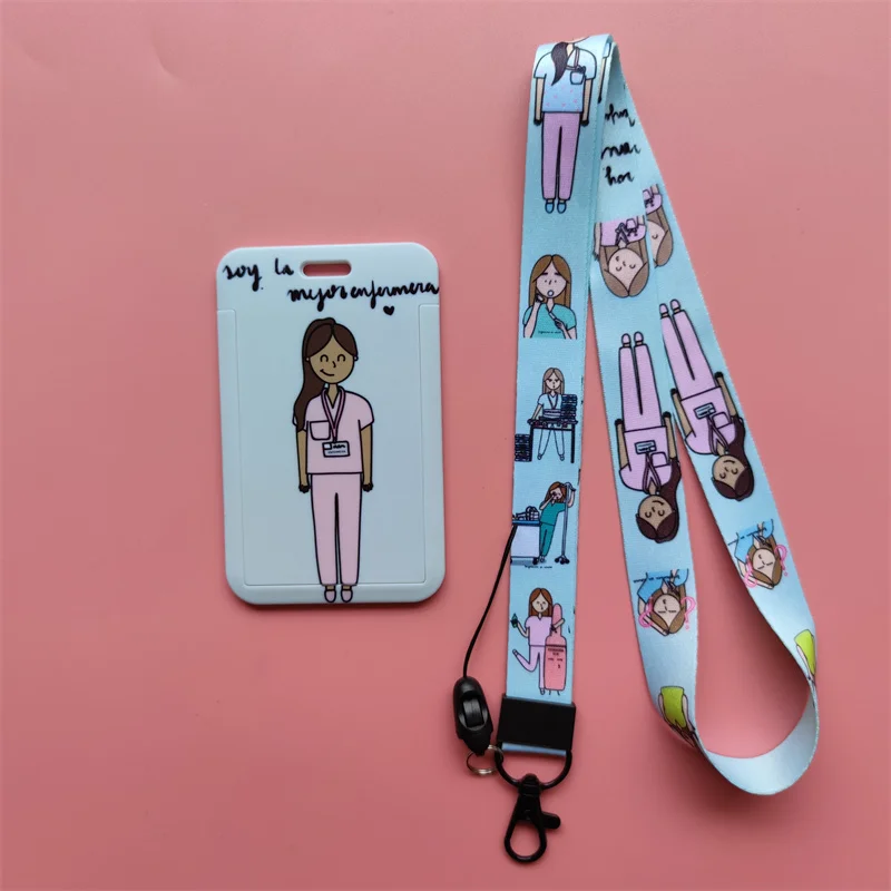 Neue Kreative Arzt Krankenschwester Lanyards ID Abzeichen Halter Frauen Karte Halter Hängen Seil Mädchen Lanyard Karte Fall Versenkbare Clip – Detail 30